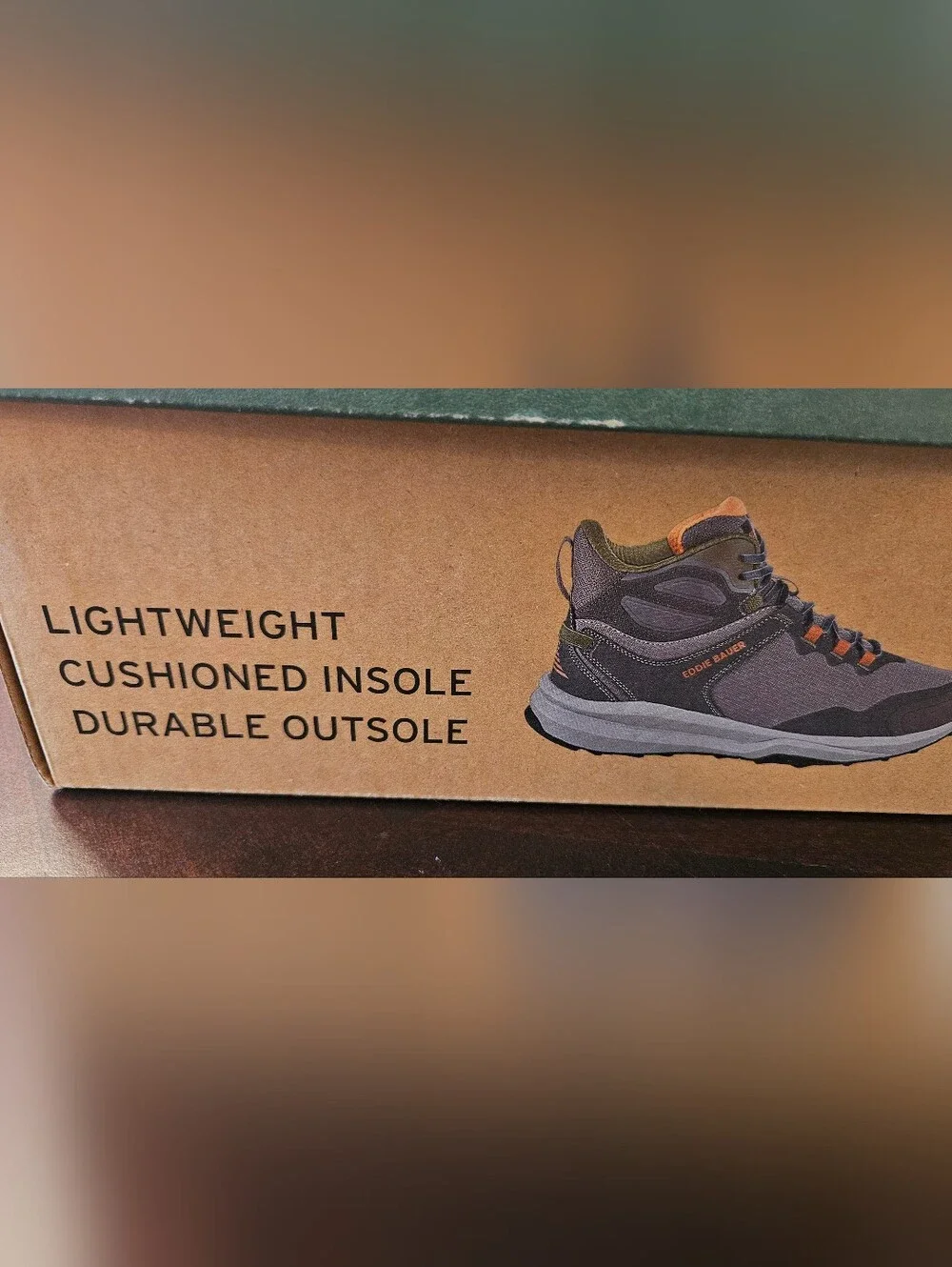 Eddie Bauer Gray and Brown Mid-Top Hiking Boots